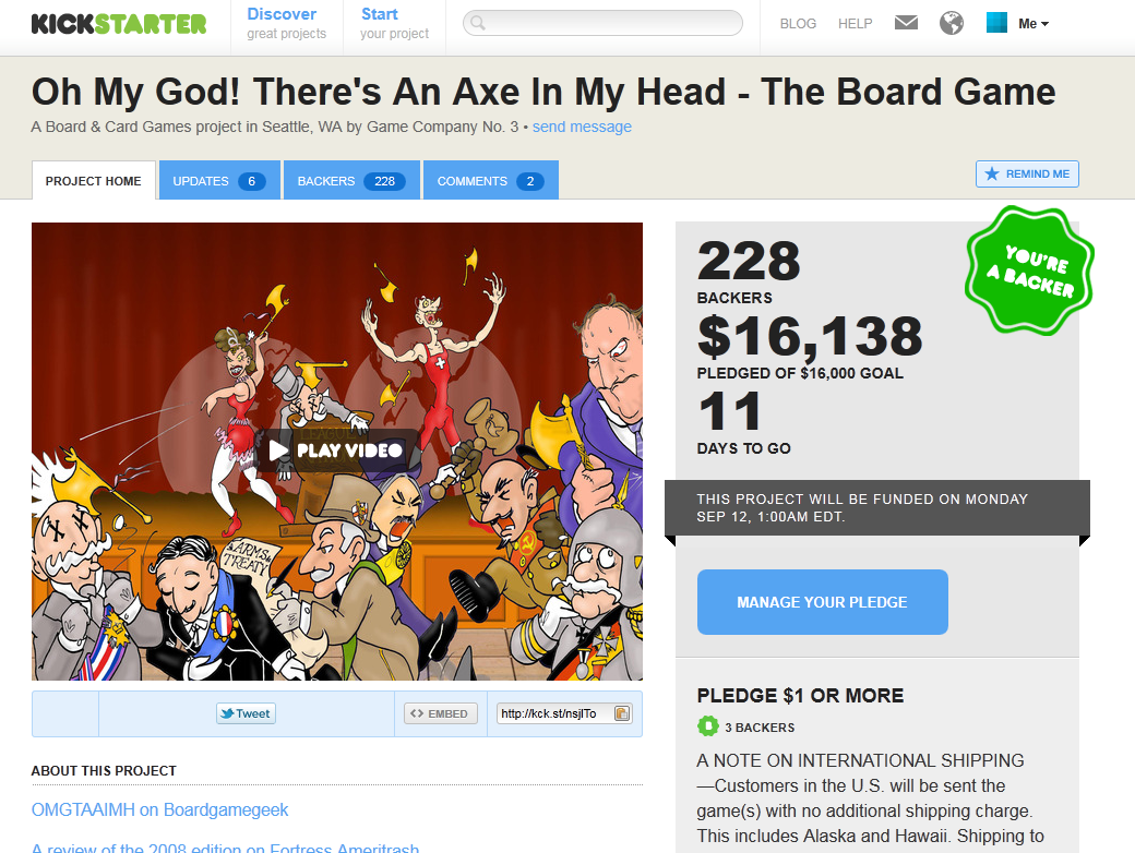 If you don't see that green badge when you visit the Kickstarter page, you're doing it wrong.